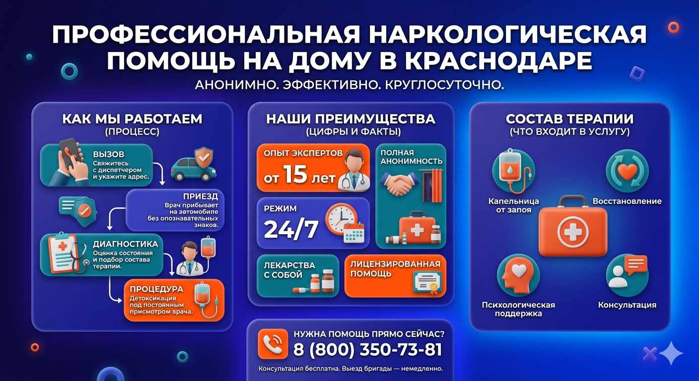 Инфографика о принципах лечения алкоголизма на дому в Чапаевске: этапы вызова нарколога, преимущества анонимной детоксикации и состав медицинской помощи.